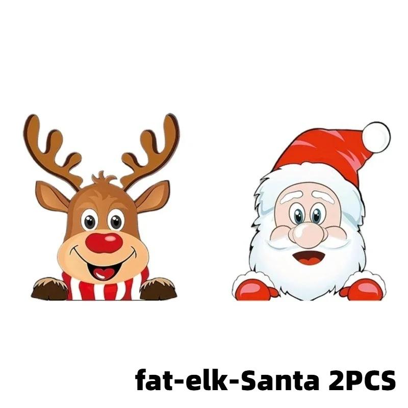 Car Sticker Santa Claus Reindeer Stickers Waterproof Decor Cover Scratches Car Window Christmas Style Durable Decals