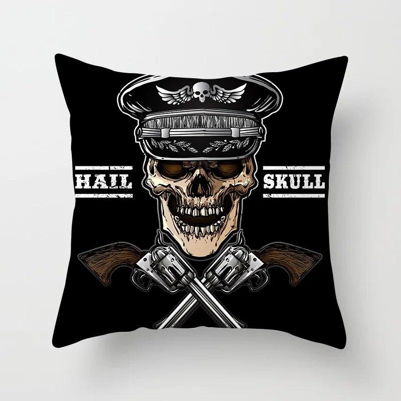 Schwarz Grau Totenkopf Gesicht Wohnzimmer Deko Kissenbezug Auto Halloween Sofa Kissenbezug