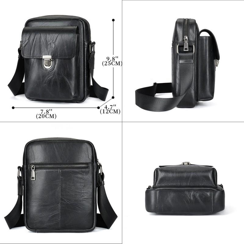 Men's Genuine Leather Shoulder Bag Soft Top Layer Cowhide Casual Simple Crossbody Light Luxury Brand