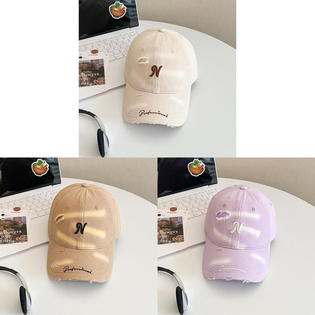 Casual Korean Embroidered Baseball Cap With Sunblock And Foldable Feature For Spring Outings