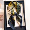 70*70cm Silk Square Scarf Women Satin Shawls Neckerchief Casual Scarves Bandana Hair Hjiab New Fashion Luxury Brand