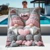 VIKAMA Valentine's Day Knitted Hat Dwarf Couple Blanket Love Gift Bedroom Sofa Blanket Couple Anniversary Warm Gift