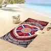 Custom Name Heart Football Club Print Beach Towel, Large Soft Quick Dry Towel for Beach Camping Swimming