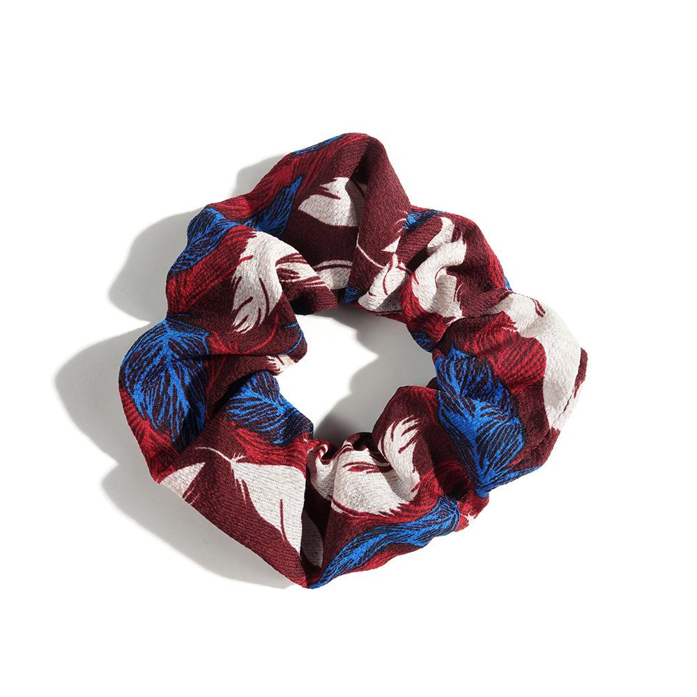 Leopard Print Hair Band Bohemian Large Intestine Band Small Fresh Commuter Rubber Band Flower Print Head Band Head Rope