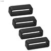 Black Silicone Watch Bands 12-30mm Rubber Strap Loop Ring Holder Accessories 4Pcs for Apple Samsung Watches
