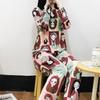 Spring & Autumn Women's Long-Sleeve Pajama Set - Cute Cartoon Design, Plus Size, Cozy Winter Loungewear