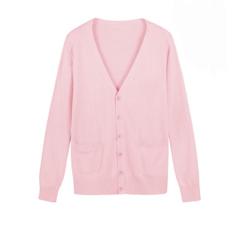 JK Uniform COS V-Neck Long Sleeve Cardigan: Japanese 7-Needle Thickened Sweater In Stock.