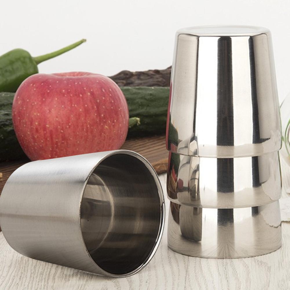 3x Coffee Mugs Stainless Steel Portable Outdoors Camping Hiking Picnic Water Cup for Household Kitchen Easy Supply