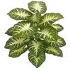 18 Leaves Artificial Tropical Taro Leaf Lifelike Green Taro Leaves  Office Desktop Decoration