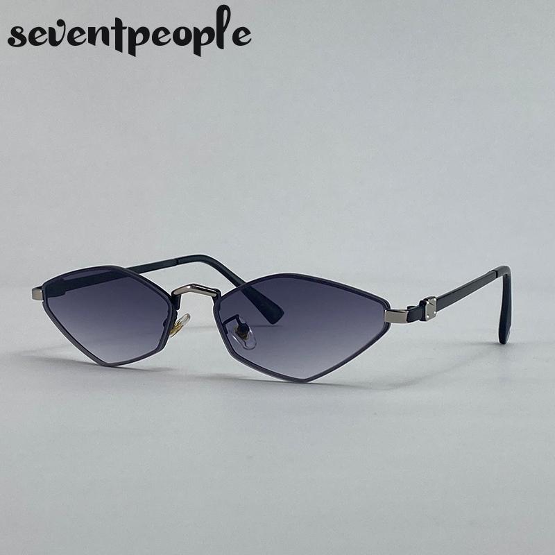 Y2K Punk Small Frame Polygon Sunglasses Women  Luxury Brand Vintage Cat Eye Sunglass Trendy Hexagon Shades For Ladies UV400