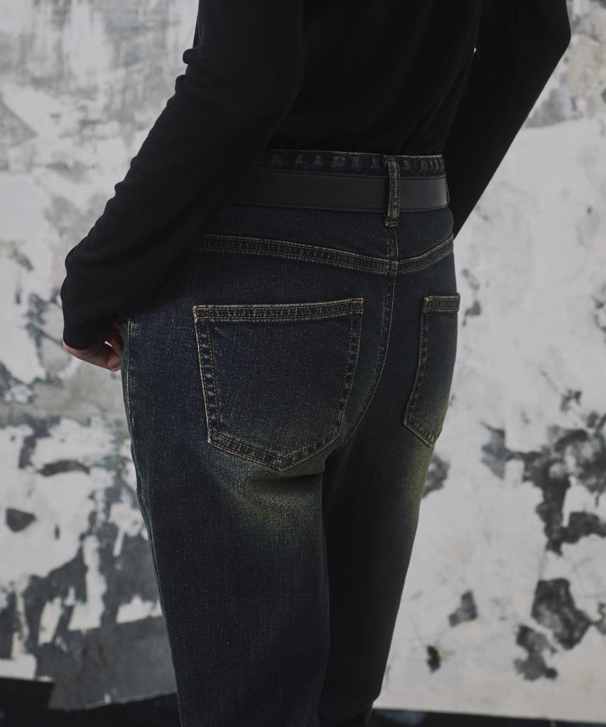MUSINSA STANDARD WOMAN Women'S Slim Flare Denim Pants [Yellow Deep Indigo]