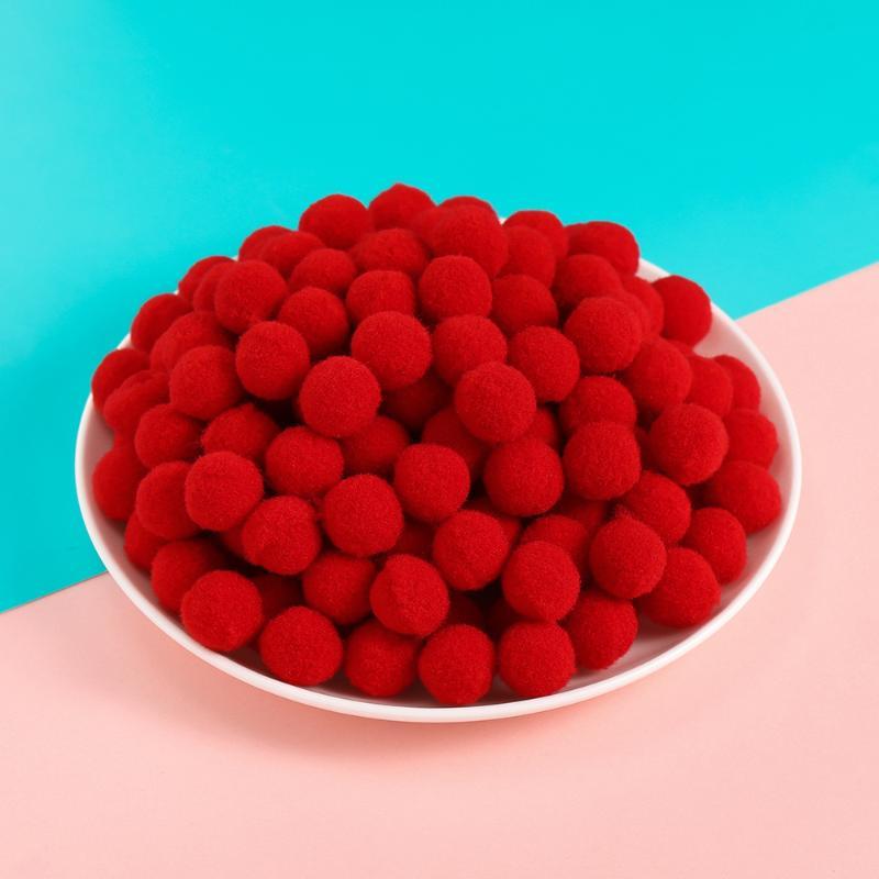 50Pcs/Pack Multicolored Polyester Wool Pom Poms Balls Diy Handmade Jewelry Accessories