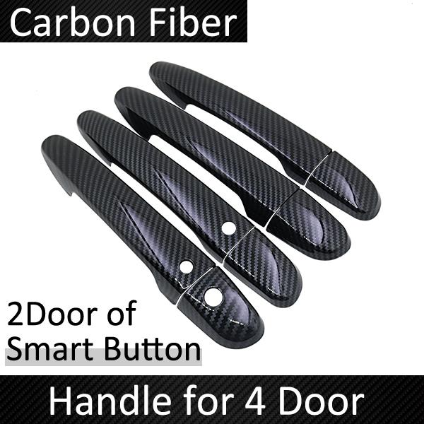 Black Carbon Fiber Door Handle Cover for Mazda CX-5 CX5 CX 5 KF 2017~ 2018  Car Accessories Stickers Trim Set Chrome