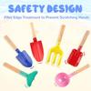 Beach Toys, 6 Pcs Kids Gardening Set, 8'' Kid Metal Sand Toys Sandbox Toys with Sturdy Wooden Handle, Children Beach Sand Toys Gardening Set, Beach