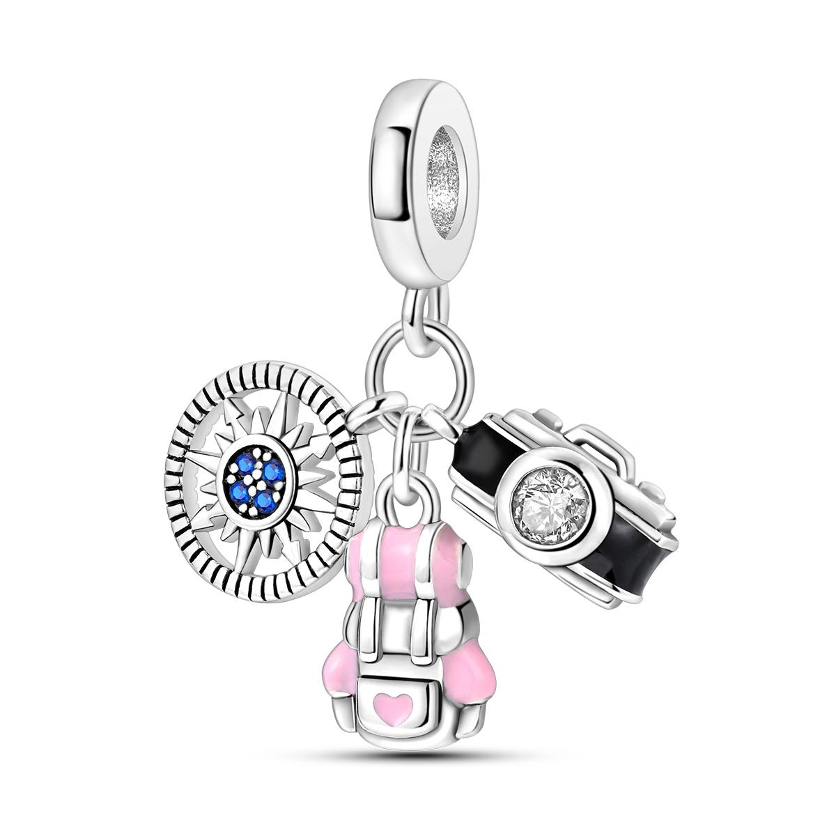 

Pink Charms Silver Plated Perfume Butterfly Charm Beads Pendent Dangle Fit Bangle Charm Bracelet DIY Women Jewelry
