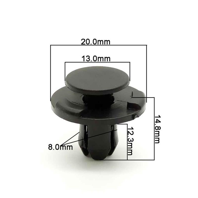 50Pcs/Set 8mm Rivet Retainer Plastic Car Fastener Clip Auto Bumper Fender Push Type Fixing Clips for Nissan Livina TIIDA Sylphy