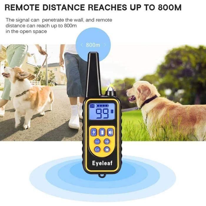 Collier de Dressage pour Chien avec Beep Vibra Choc collier dressage chien étanche et Rechargeable Collier télécommande 800 [94]