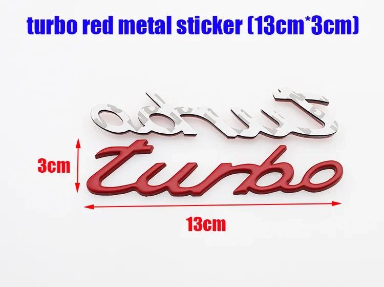 1pcs 3D metal turbo Fender Tail Car logo side badge Creative decoration rear bumper trunk emblem sticker Accessories For Porsche