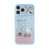 iPhone 15 ProMax Case: Cute Cat & Rabbit Grid Design, Anti-Fall