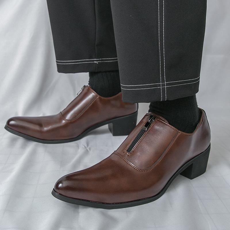 Luxury Trend Designer New Pointed Toe Black Brown Casual Shoes For Men Slip On Loafter Formal Wedding Dress Homecoming