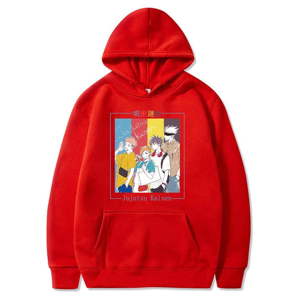 Jujutsu Kaisen Hoodie Anime Pullover Grafik-Hoodies Übergroßes Kapuzensweatshirt Lange Ärmel Männer Frauen Kleidung