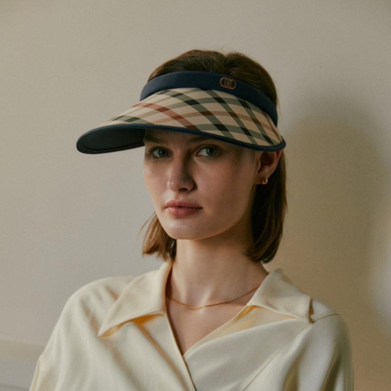 Daks Navy Check Sun Cap [wide Brim] Dbhe4f101n2