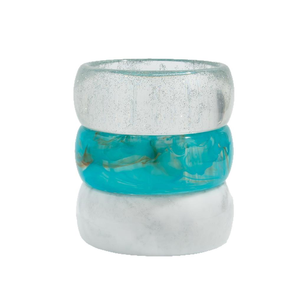 Pulsera de Acrílico Transparente Difuminada de Moda para Mujer, Pulsera Redonda Ancha de Resina de Viento Exagerado