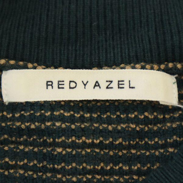 REDYAZEL Grid pattern Long sleeve knit one piece F green Women Used