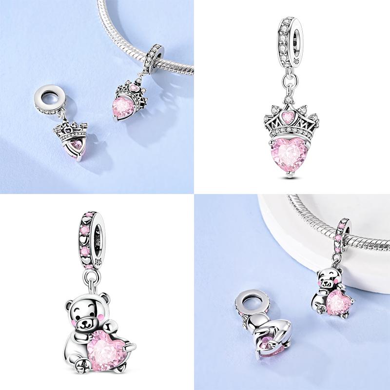 Charm Bead Components Copper Metal Princess Dress Snail Heart Pendant Bead Components Compatible With Bracelet High Quality Fine Jewelry Bead