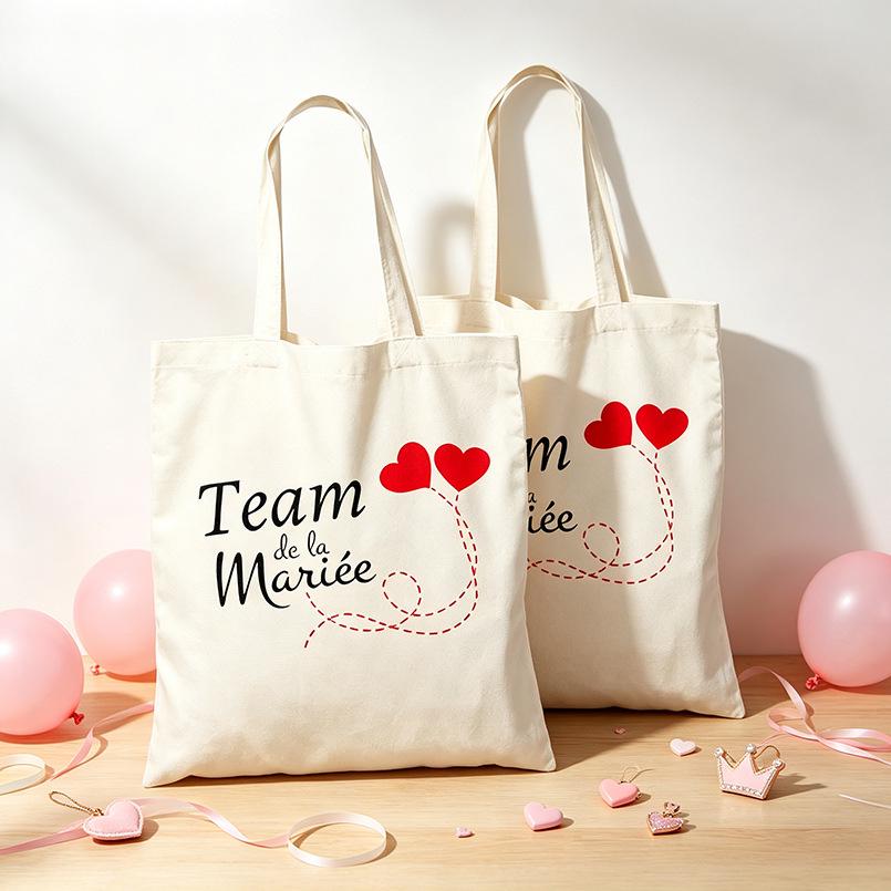 French Bridal Team Canvas Tote Bag - Wedding Party Favor