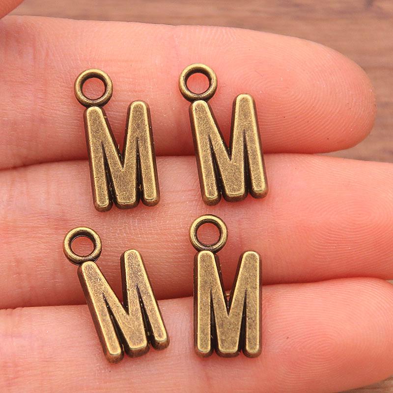 Zinc Alloy Alphabet Charms: 2 Colors, 26 Letter Pendants for Jewelry, Handbag, and Mobile Phone Accessories