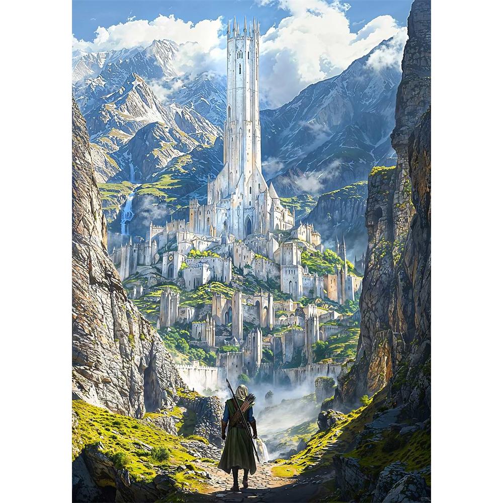 Fantasy Forest Castle Dark Academy Magic Witch Canvas Diamond Painting Wall Art Picture Living Room Home Decor