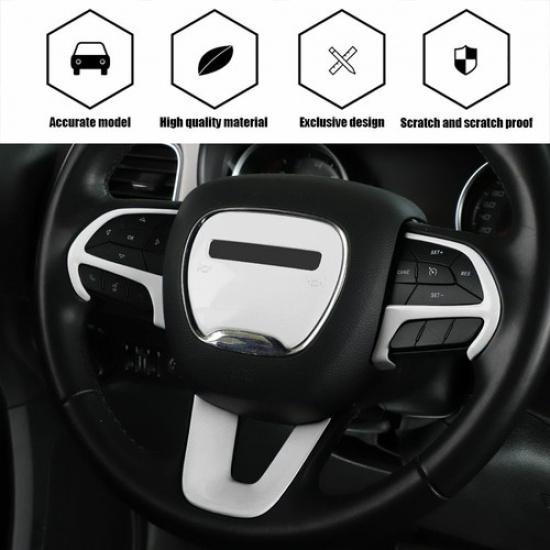 Steering Wheel Panel Cover Decor Trim For Dodge Challenger/Charger 2015+ White