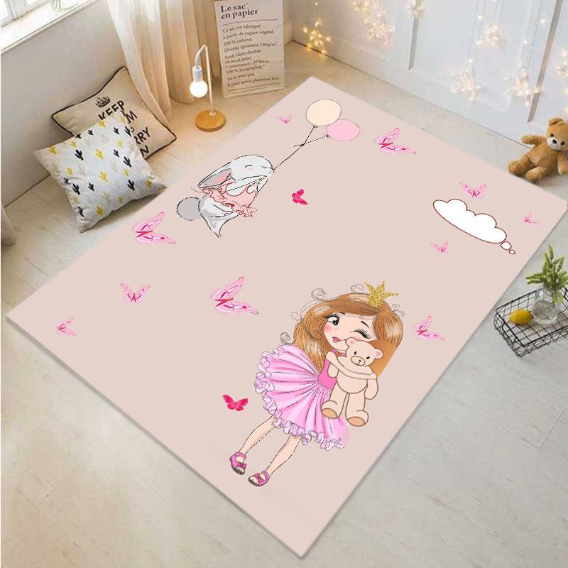Pink Children's Hopscotch Boy and Girl Cartoon Game Carpet Kindergarten Early Education Baby Crawling Mat Non-slip Mat Home