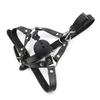 Leather Bondage Toys Open Mouth Gag with Silicone Ball Bondage Restraints Bite Gag Adult Sex Toys