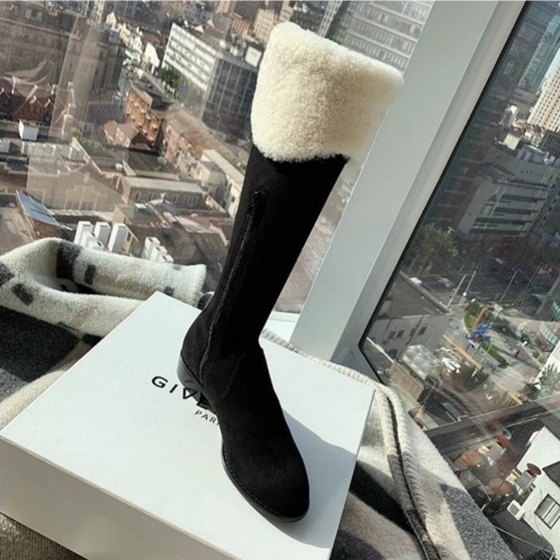 Women's Fashion Long Lightweight Winter Warm Snow Boots Plush Lined Non-slip Wear Casual Outdoor Sports Cotton Boots