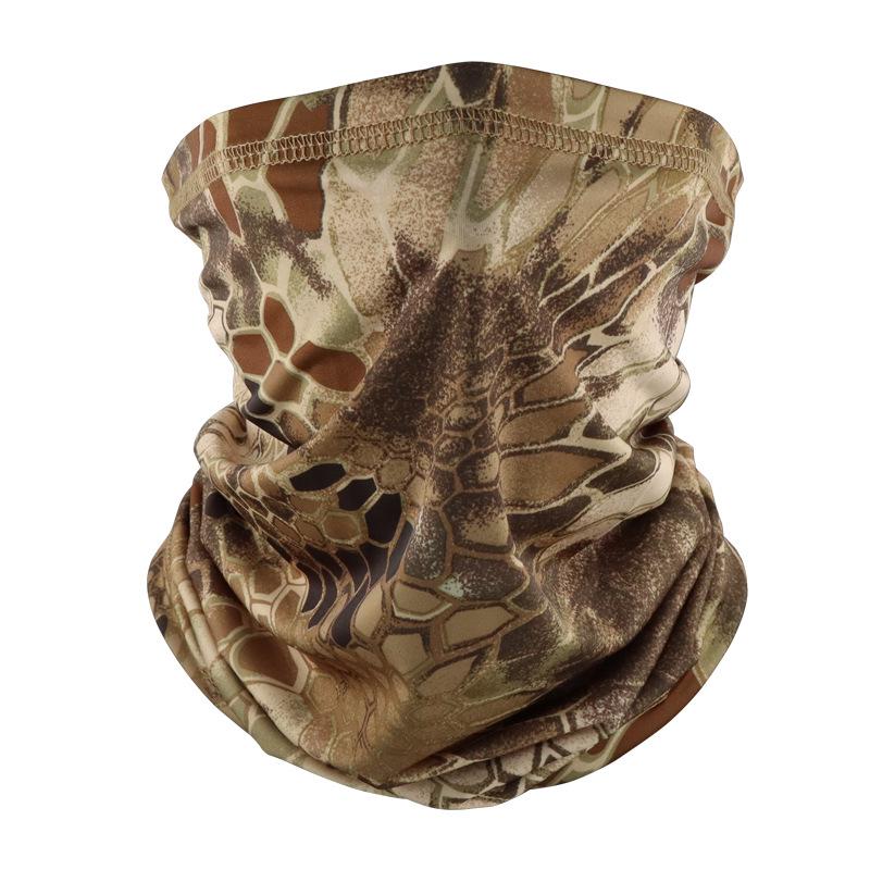 Camouflage Ice Silk Neck Gaiter: Multifunctional Summer Headscarf for Outdoor Cycling, Sun Protection, and Quick-Drying Breathable Face Mask for Men.