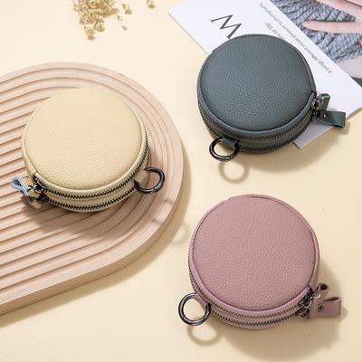 2025 neue Wechseltasche Hängetasche kleine runde Tasche Damen Doppelreißverschluss Kopfhörer Aufbewahrungstasche Mini kleine Geldbörse