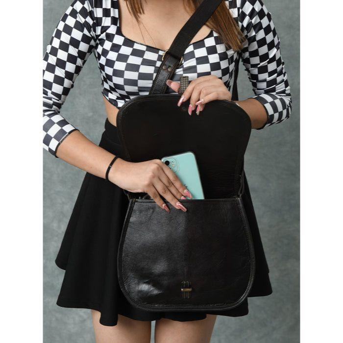 Black Crossbody leather   Bag