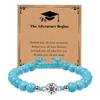 Creative Natural Stone Compass Bracelet Tiger Eye Stone Black Magnet Bead Bracelet Weaving Graduation Season Gift