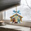 Nativity Ornament for Christmas Tree Acrylic Christian Nativity Scene Hanging Decoration Religious Suncatcher for Home Window Decor