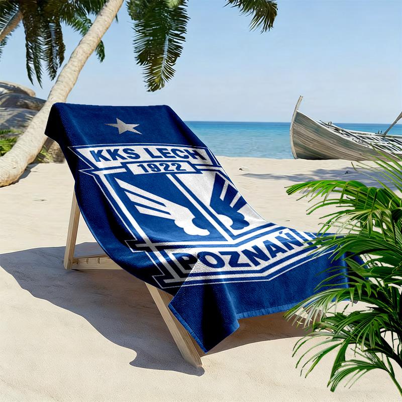 Asciugamano da Spiaggia Lech Poznan Stampa Piatta 2D, Asciugamano Grande Morbido Asciugatura Rapida per Spiaggia Campeggio Nuoto