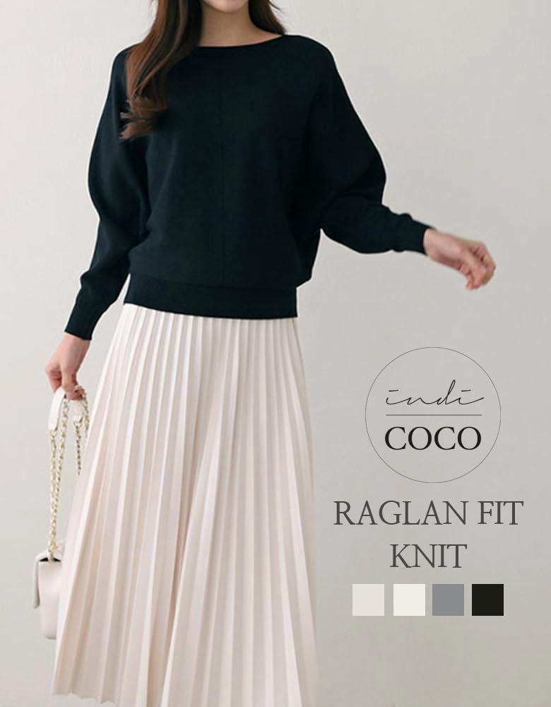 indicoco Knit Sweater with Dolman Loose Affordable Knit Dolman Perfect for and Winter Sleeves, Ribbed, Simple, Women's, Fit, Stylish, Top, Sleeves,