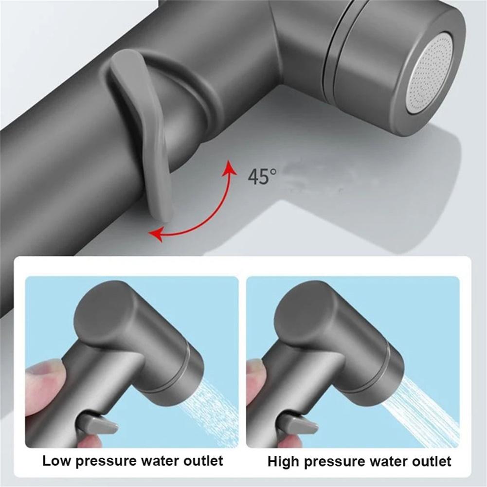 Handheld Bidet Sprayer Set With Dual Outlet Angle Valve, Adjustable Pressure Toilet Shower Kit For Baby Diaper & Pet Cleaning
