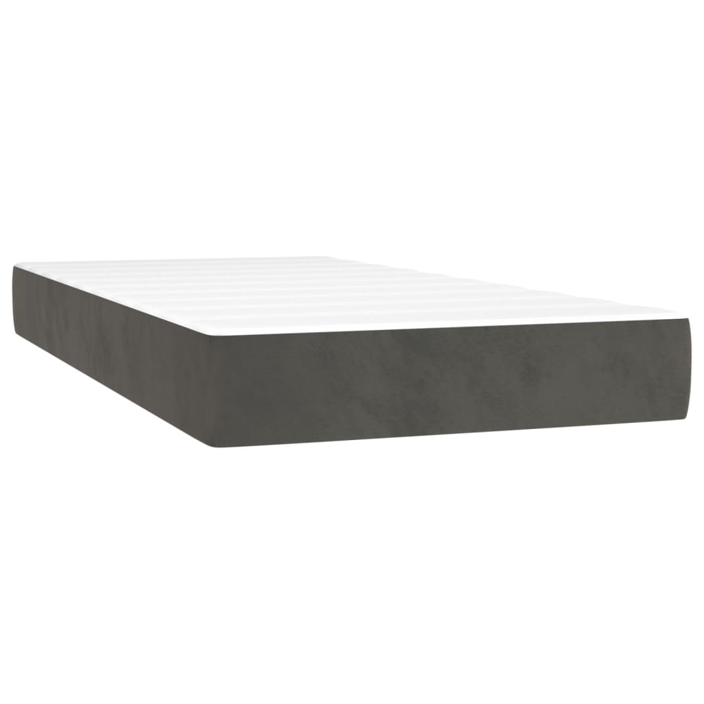 Vidaxl Continental Bed With Mattress, Dark Grey Velvet, 100X200Cm
