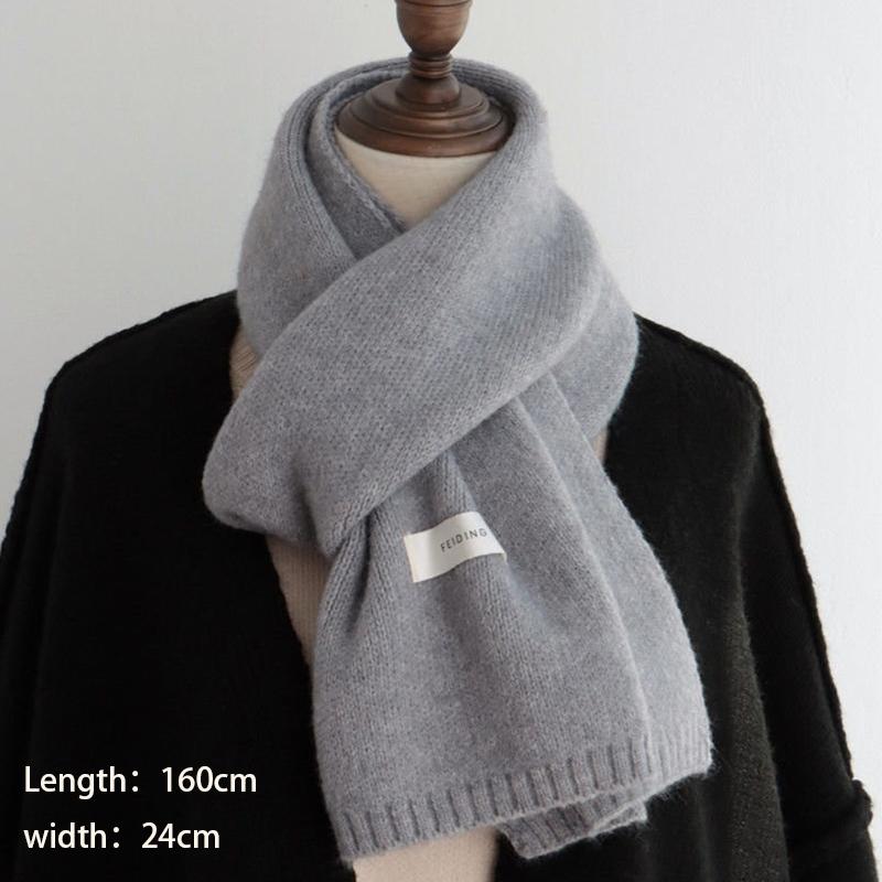 2025 Autumn And Winter  Korean Version Ing Style Solid Color Scarf Student Warm Knitted Versatile Couple Scarf