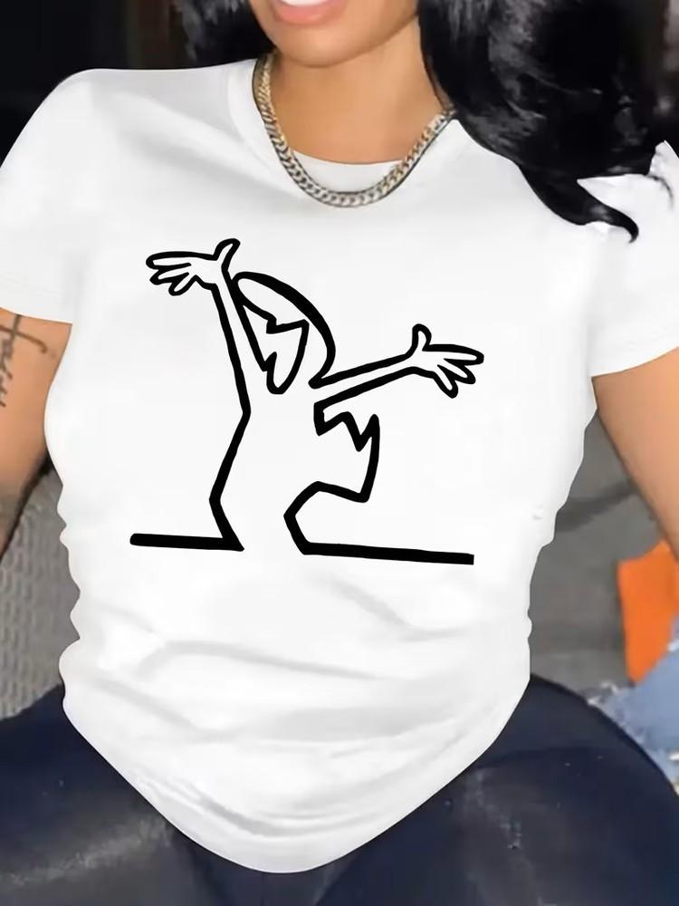 Unisex La Linea Funny TShirt Italian Line Art Cartoon Graphic Tee Casual Top S
