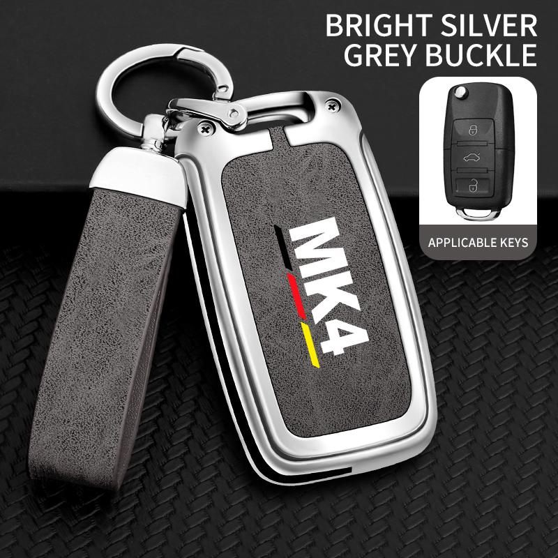 Auto TPU Zinc Alloy Key Case Bag For VW Volkswagen GOLF 4 MK4 Car Key Chain Car Metal Key Shell Interior Decoration Accessories