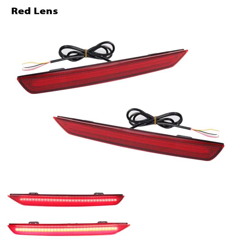 Red LED Rear Bumper Reflector Lights For Honda Odyssey 2011-2017 Brake Tail Light, Rear Fog Light W/ Dynamic Turn Signal light Red Lens