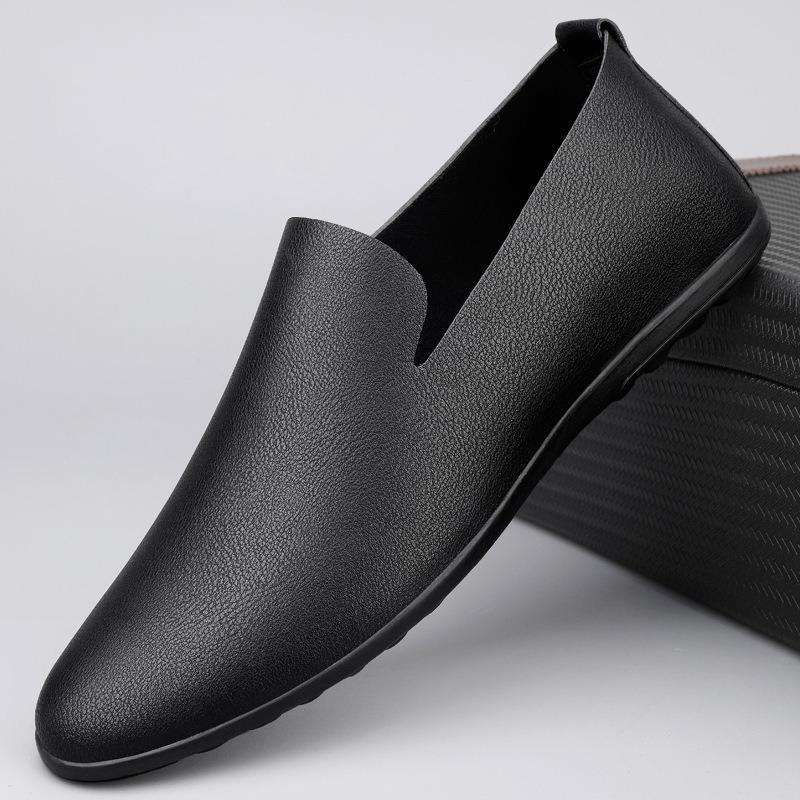 Men's Soft Leather Shoes Classic Loafers High Quality Cowhide Casual Shoe Slip on Driving Shoes Moccasins Big Size46 Man Shoes